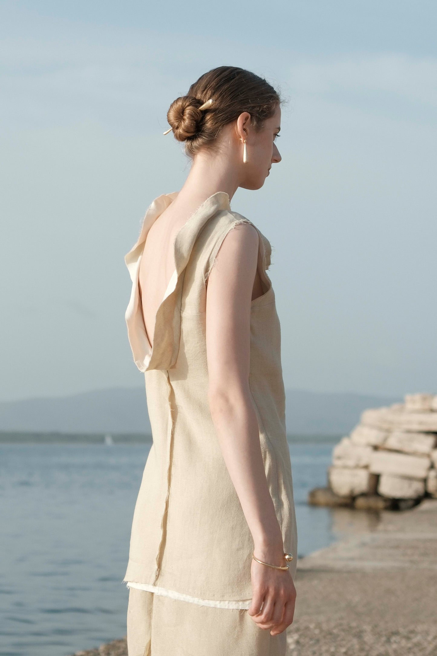 Tainá Cream Double-layered Skirt