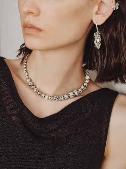 Dalmatian Stone Ear Stud