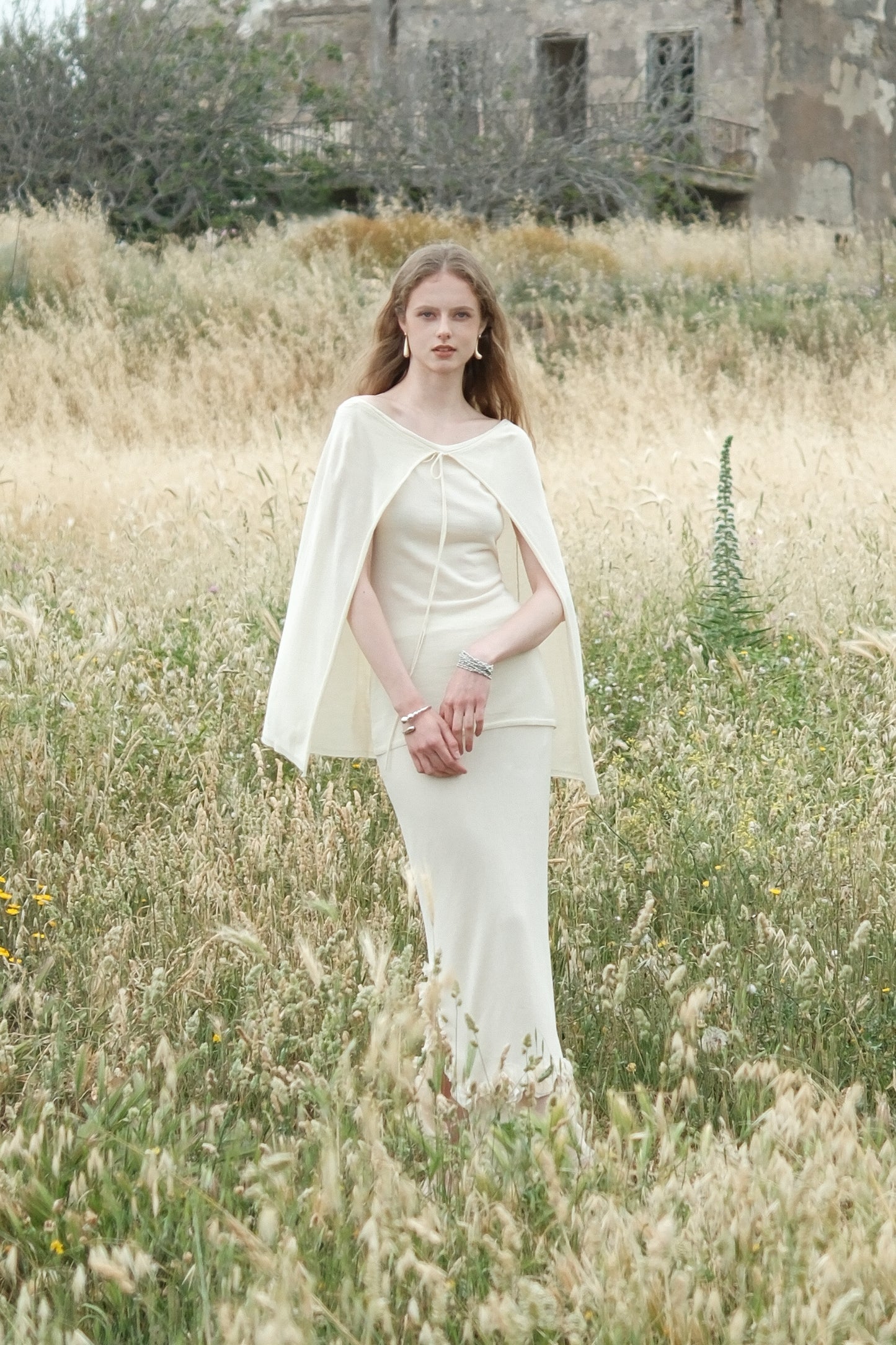 Dandara Cream-coloured Hooded Cape Top