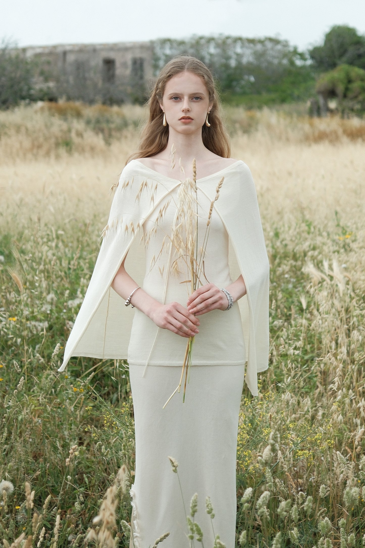 Dandara Cream-coloured Hooded Cape Top