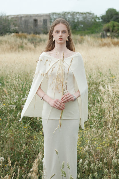 Dandara Cream-coloured Hooded Cape Top
