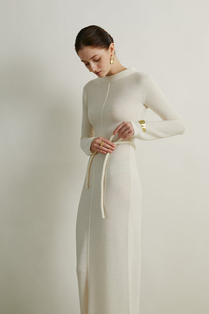 the Brenda Beige Long Dress