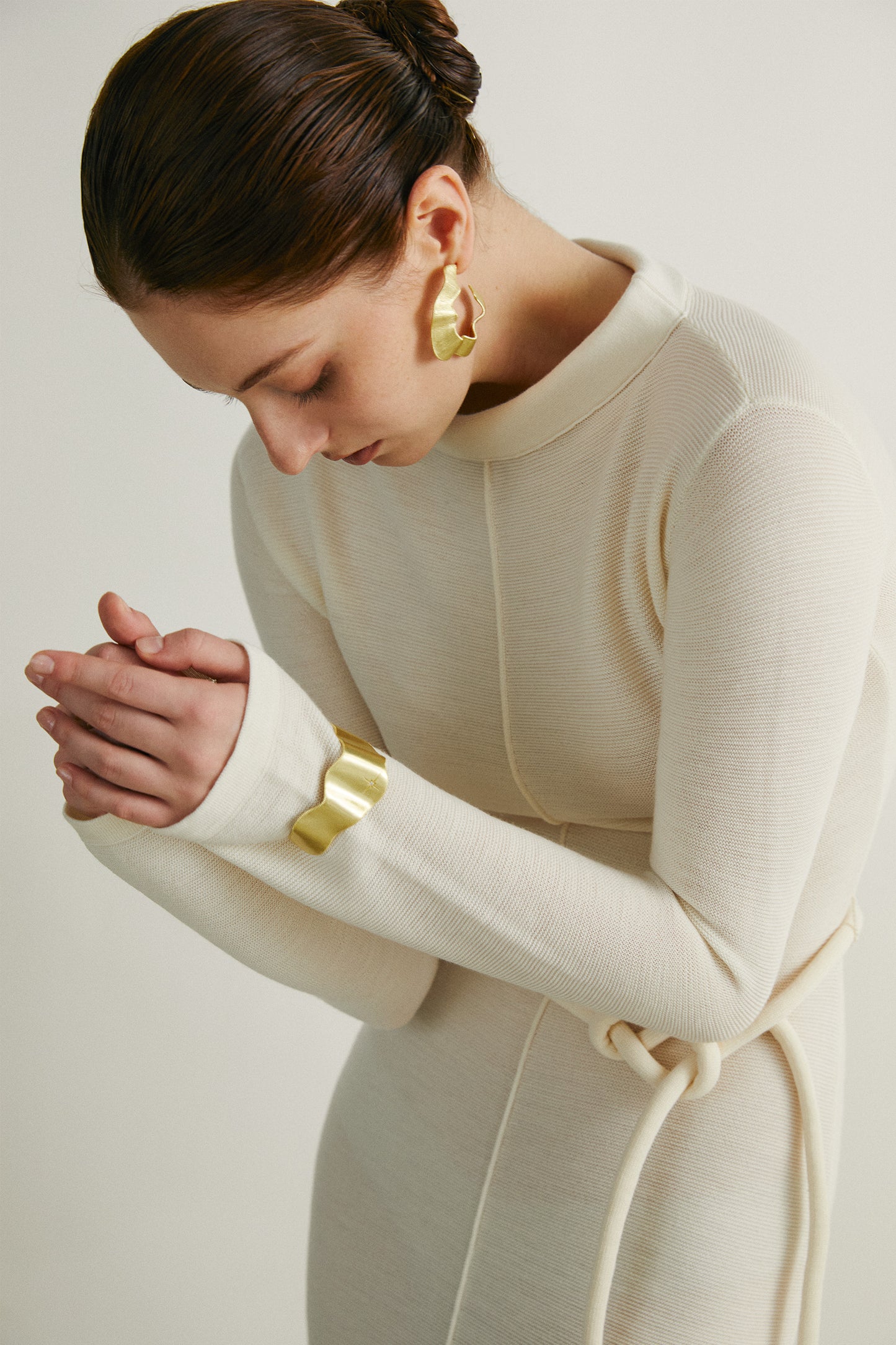 the Brenda Beige Long Dress