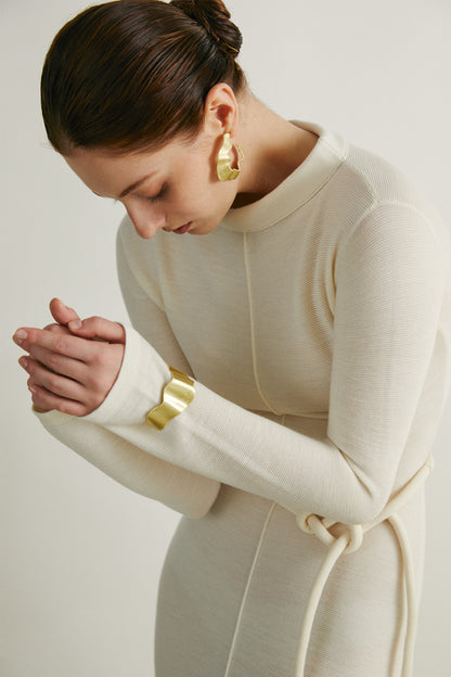 the Brenda Beige Long Dress