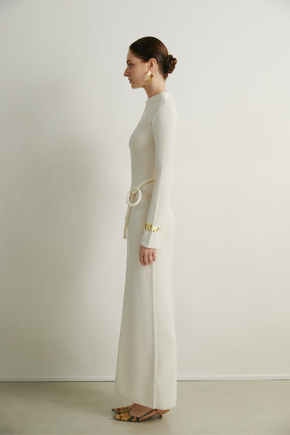 the Brenda Beige Long Dress