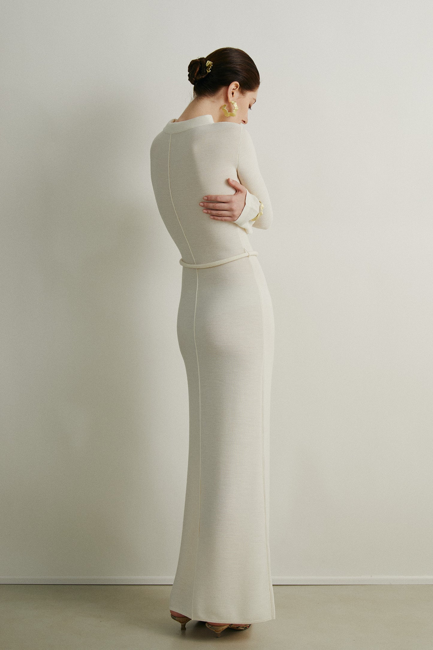 the Brenda Beige Long Dress