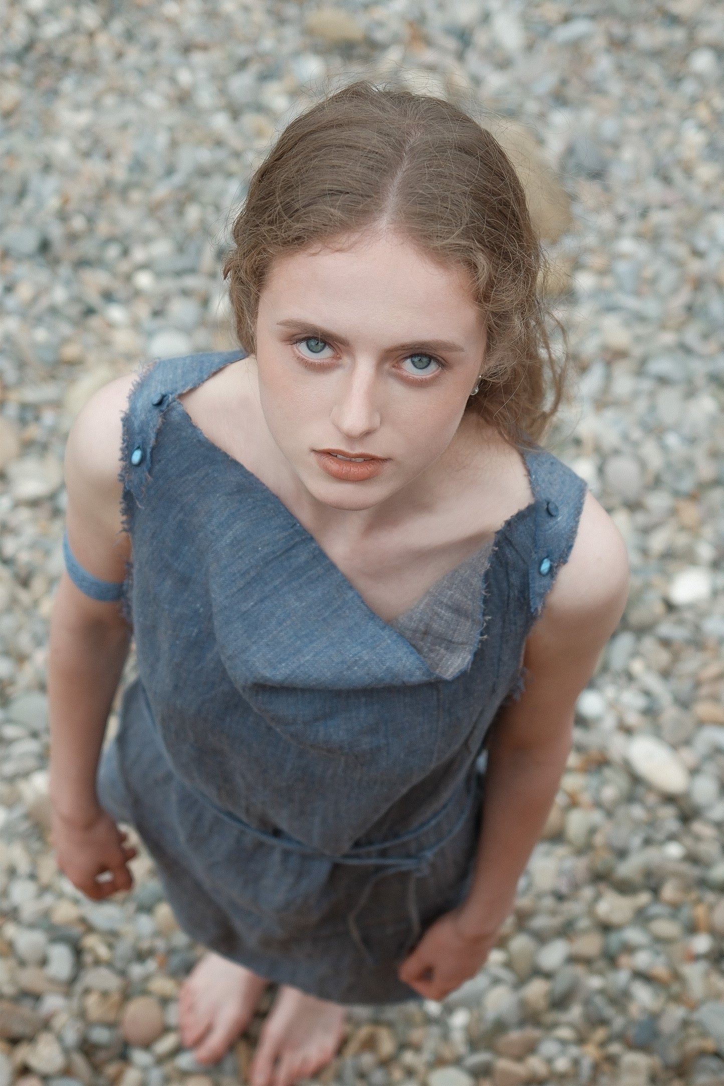 Limited Edition-Linen two-tone Apron Dress