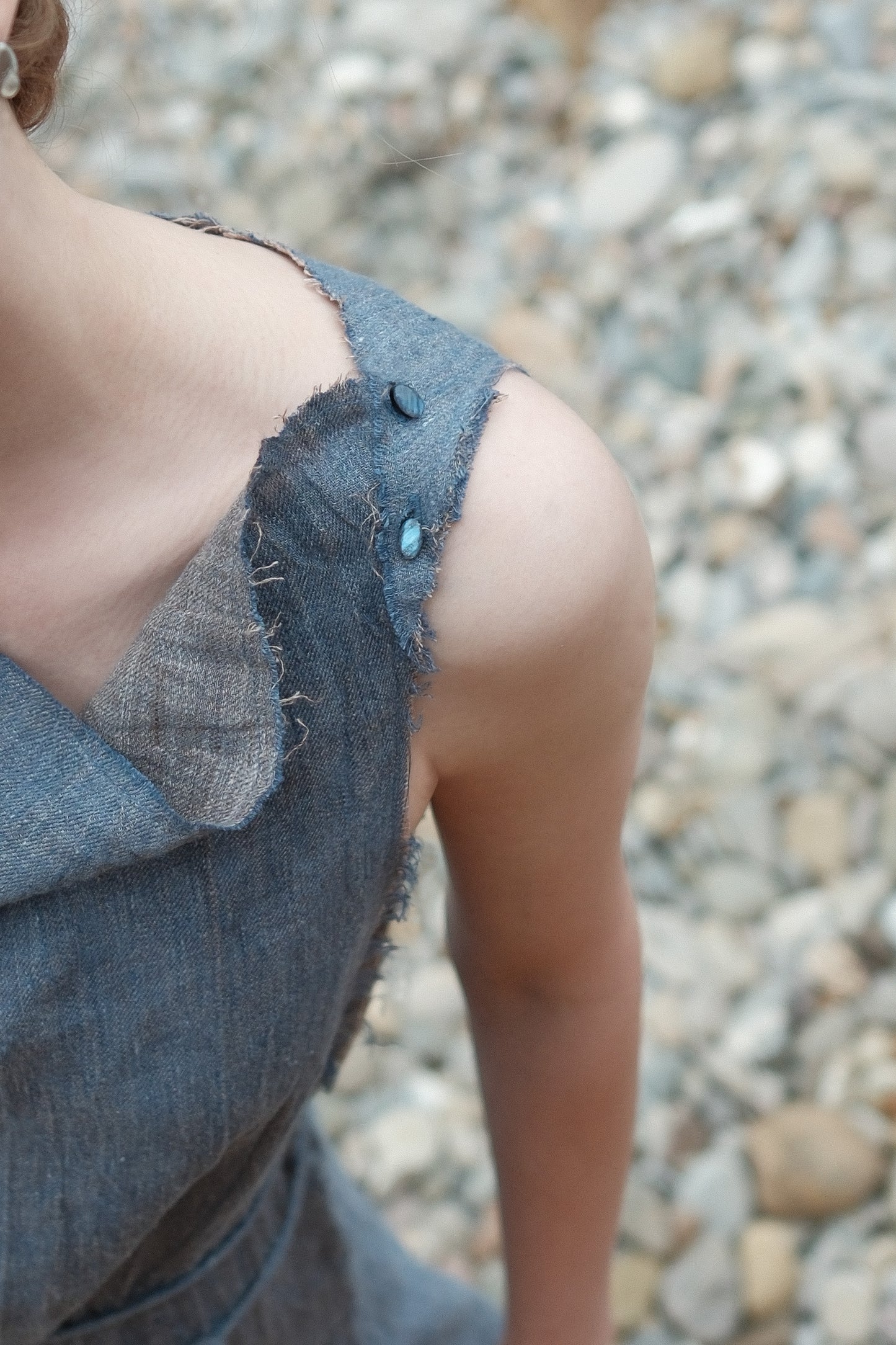 Limited Edition-Linen two-tone Apron Dress