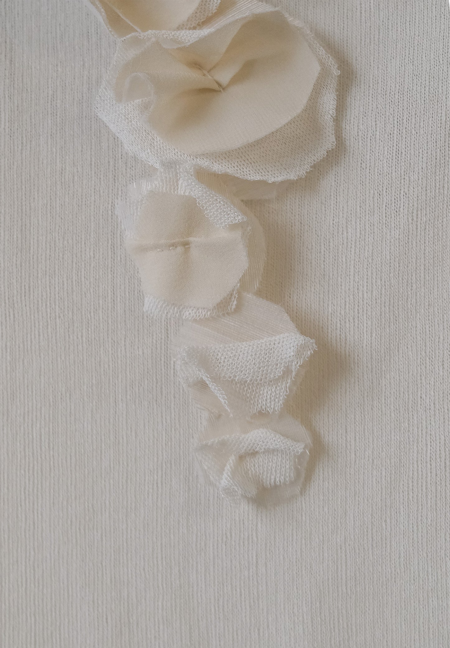 Gisele Cream White Paper Fabric Floral Embelished Tank Top