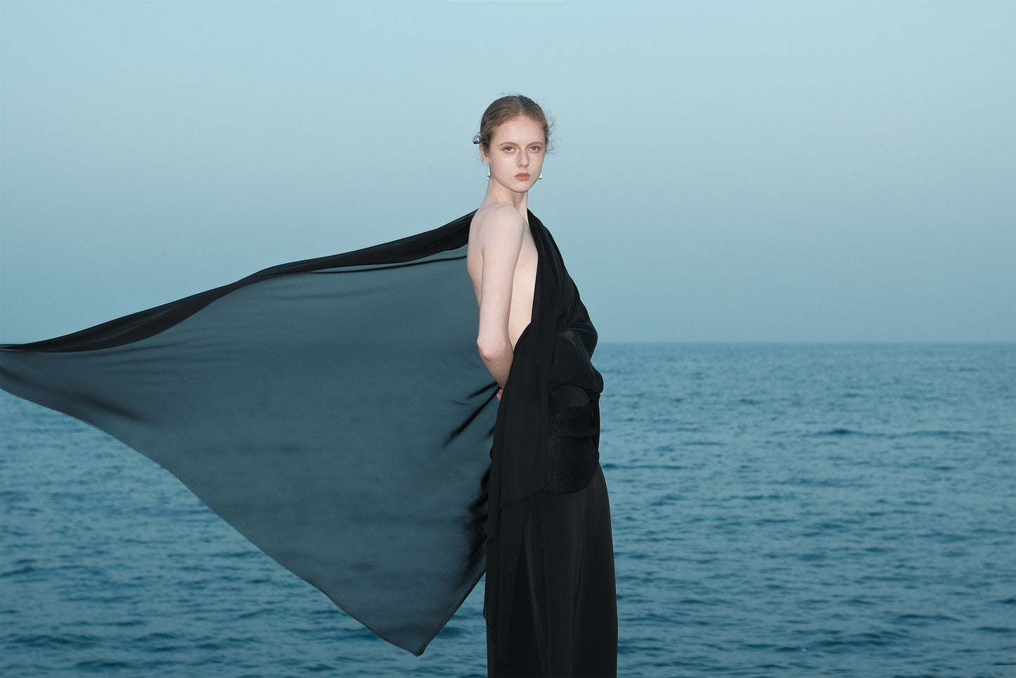 Ísis Black Acetate Knit Combo Skirt