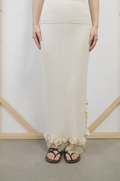 Hannah Knit and Silk Patchwork Floral Skirt