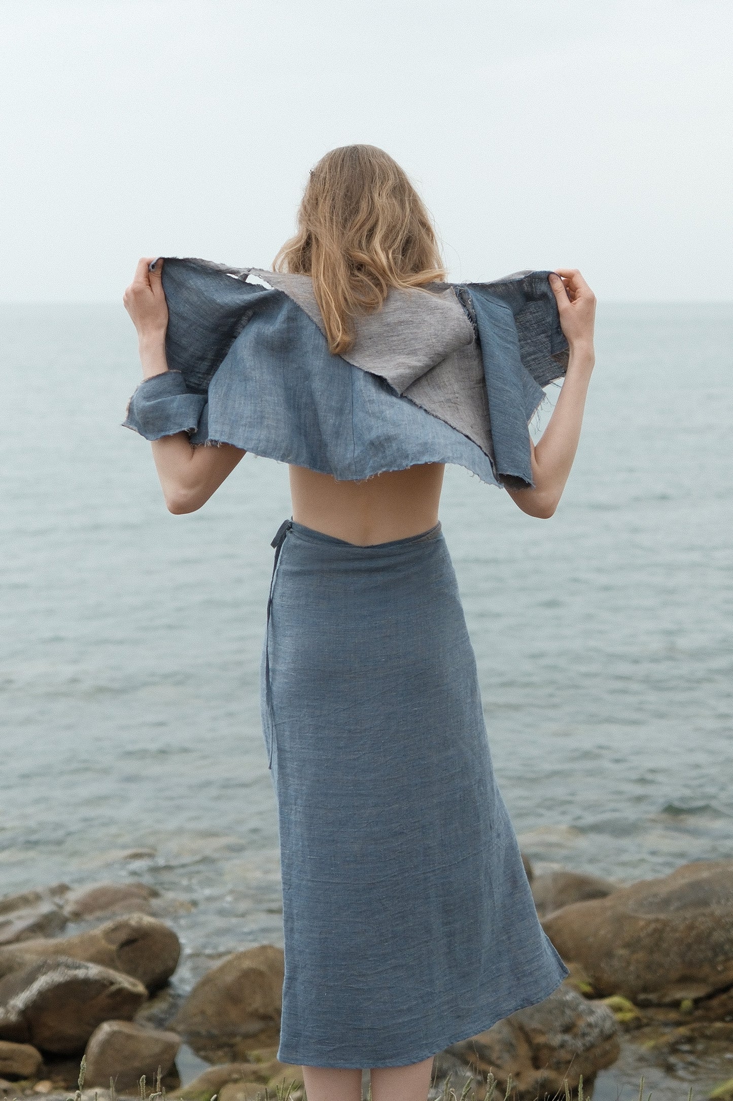 Limited Edition-Linen Double-sided Wrap-waist Skirt