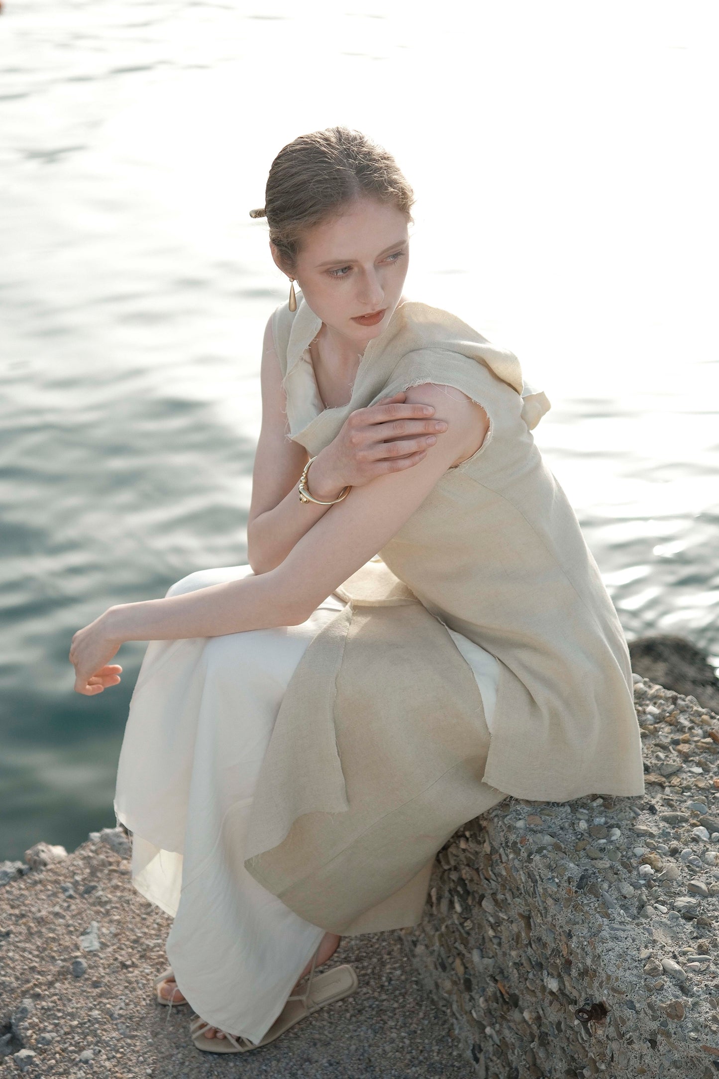 Tainá Cream Double-layered Skirt