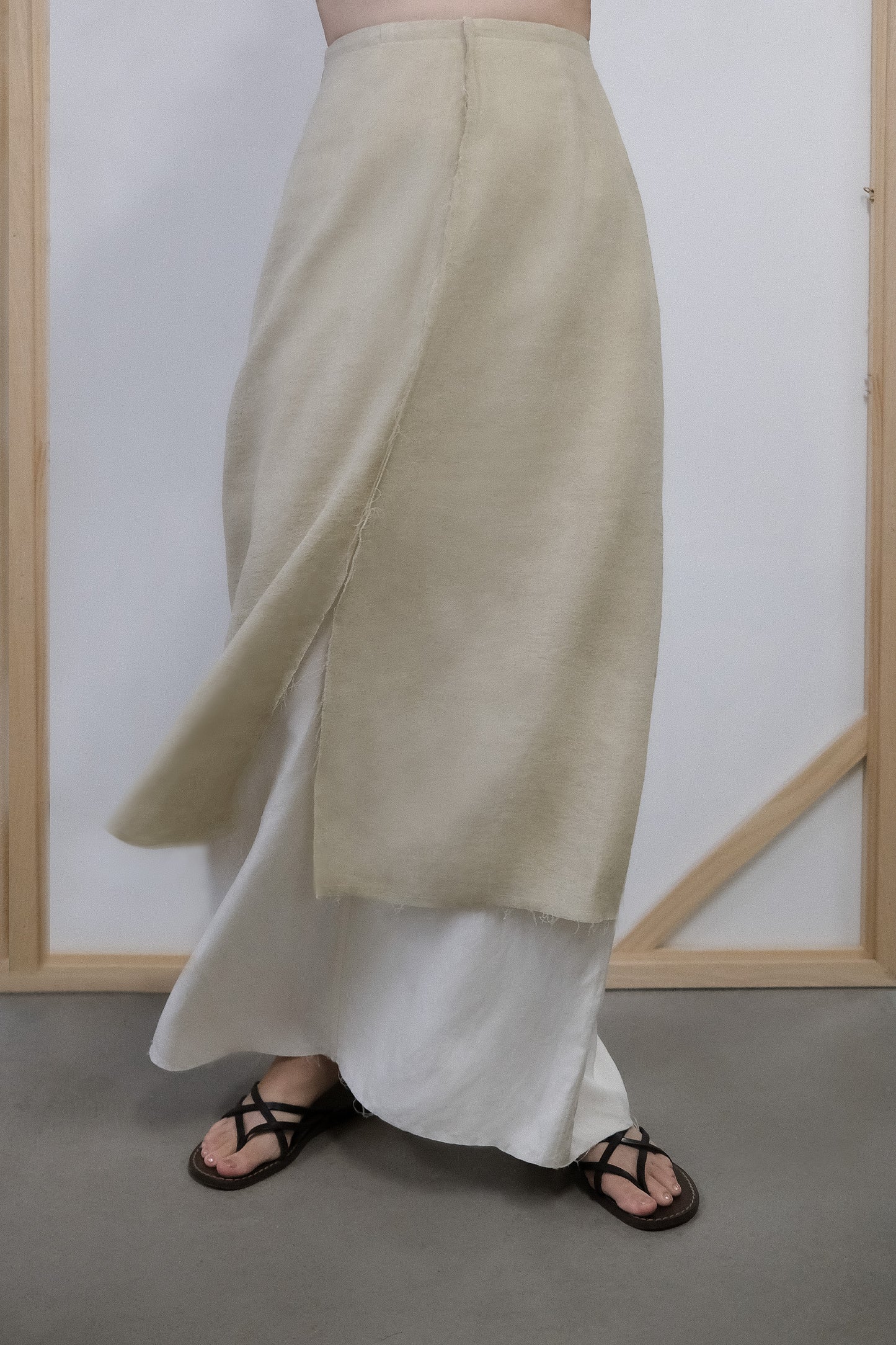 Tainá Cream Double-layered Skirt