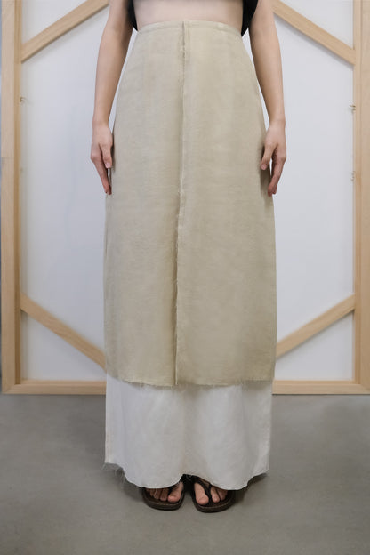 Tainá Cream Double-layered Skirt