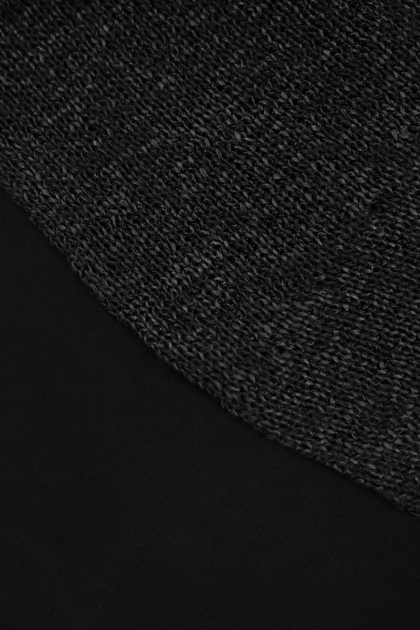 Joana Black Knit and Acetate Halter Backless Top