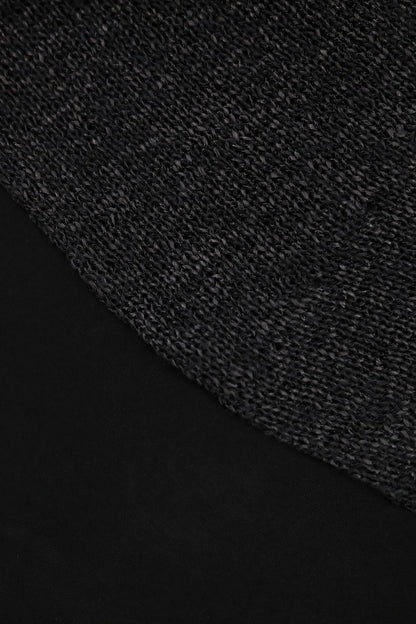Joana Black Knit and Acetate Halter Backless Top