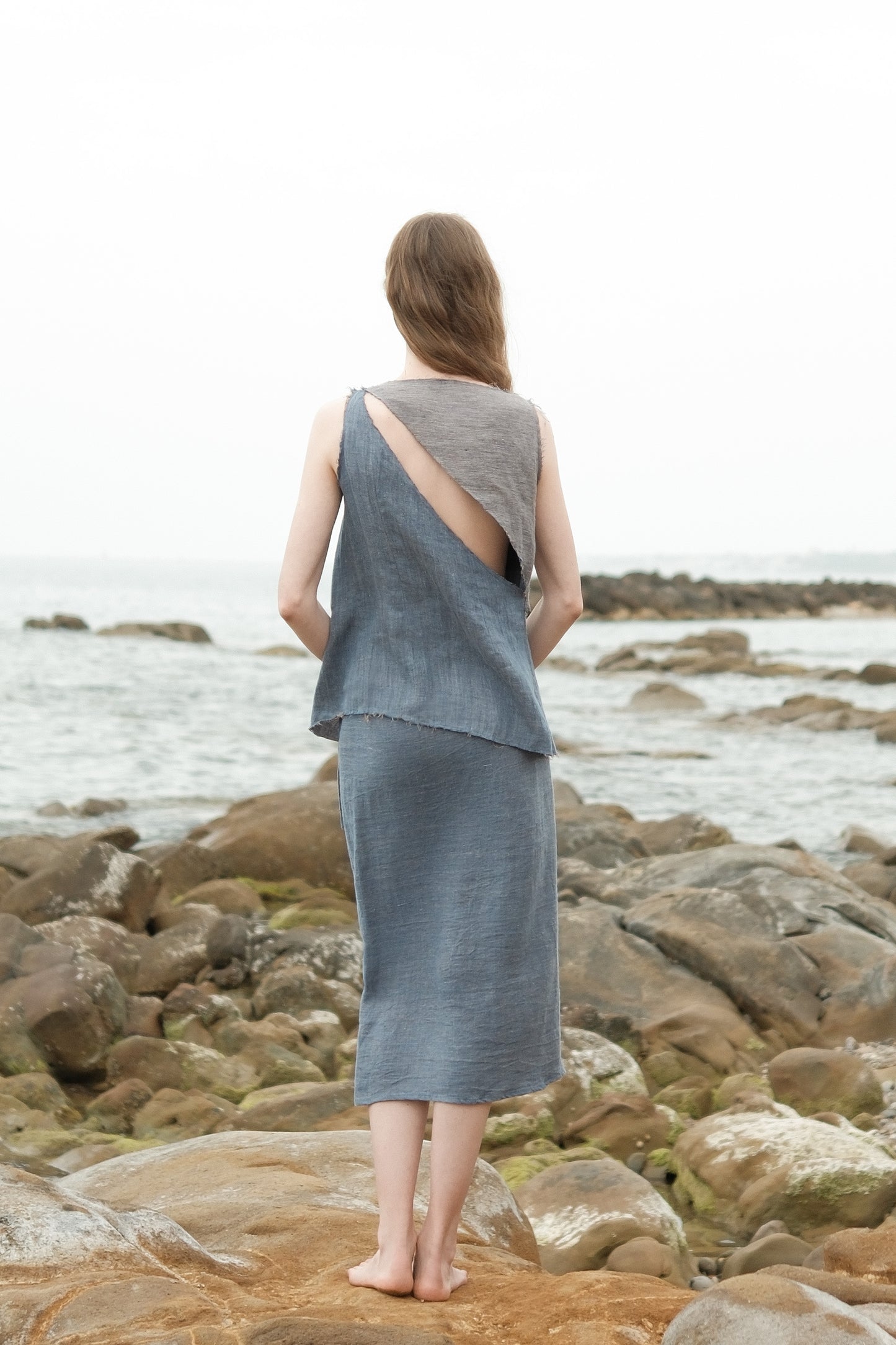 Limited Edition-Linen Double-sided Wrap-waist Skirt