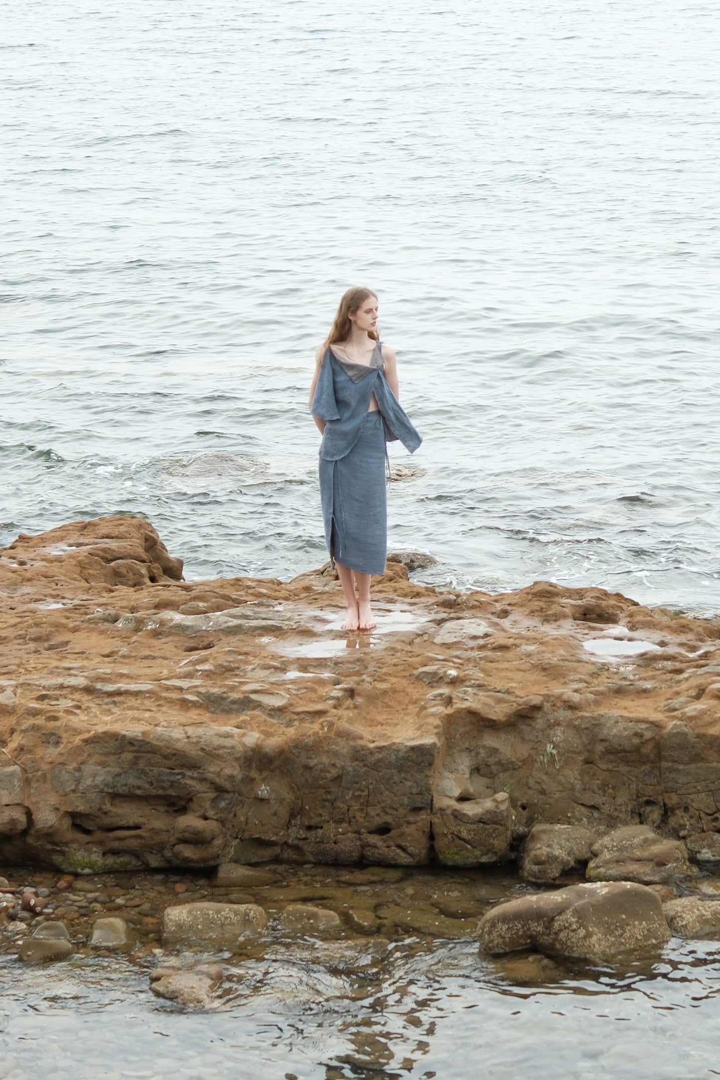 Limited Edition-Linen Double-sided Wrap-waist Skirt