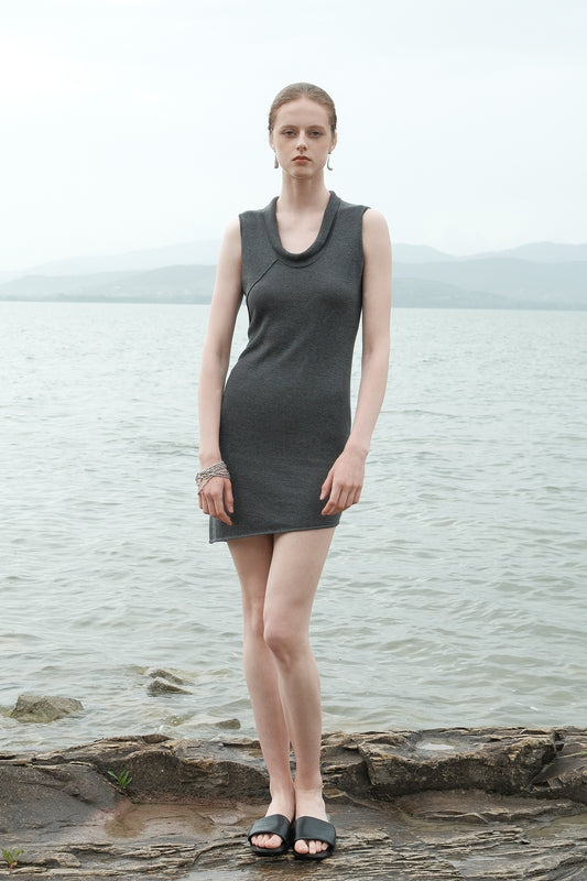 Ayla U-collar Lapel Knitted Tank Top