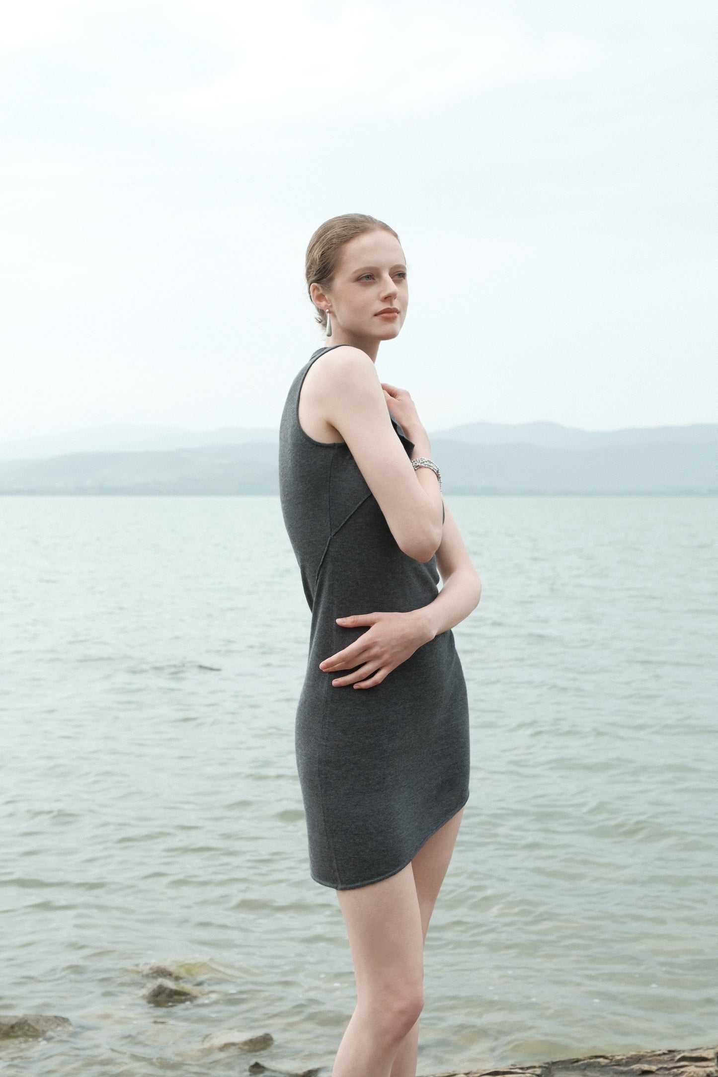 Ayla U-collar Lapel Knitted Tank Top