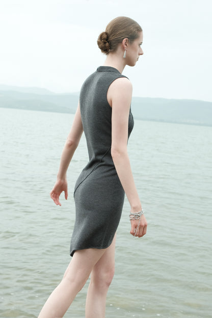 Ayla U-collar Lapel Knitted Tank Top