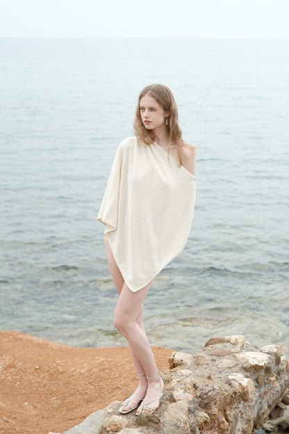 Brenna Wool and Paper-Blend Tied Shawl