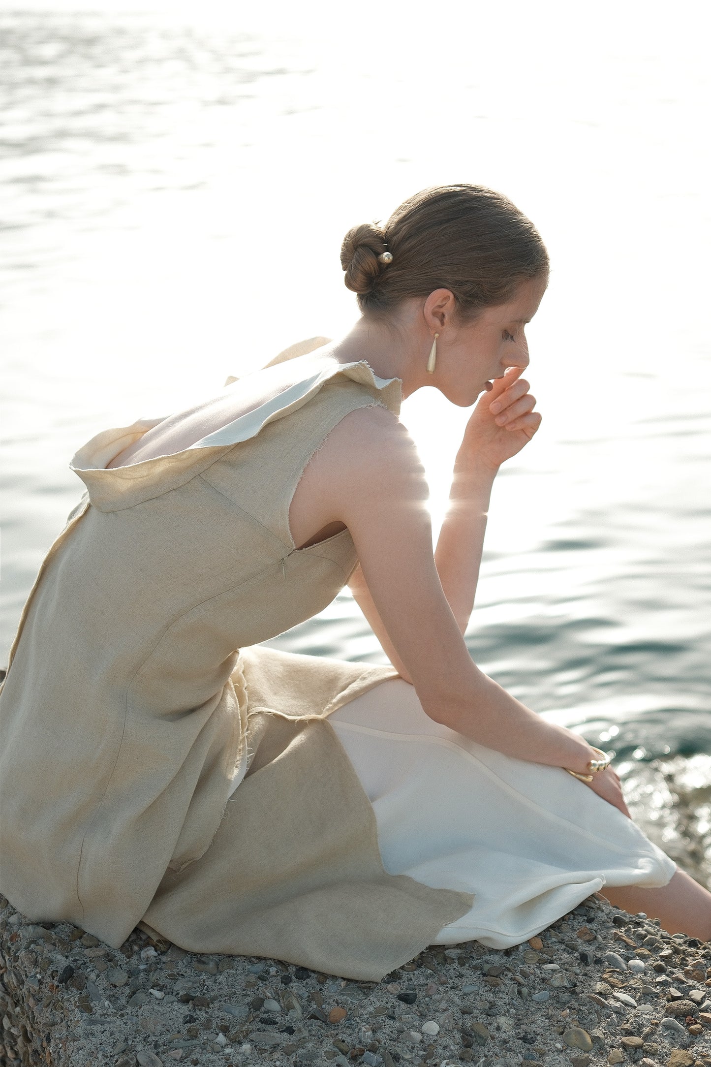 Tainá Cream Double-layered Skirt