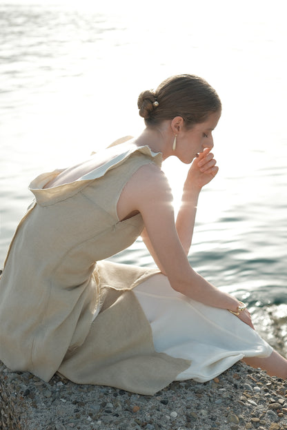 Tainá Cream Double-layered Skirt