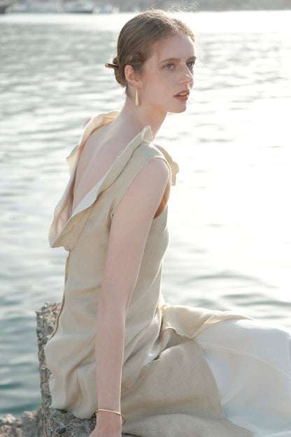 Tainá Cream Double-layered Skirt