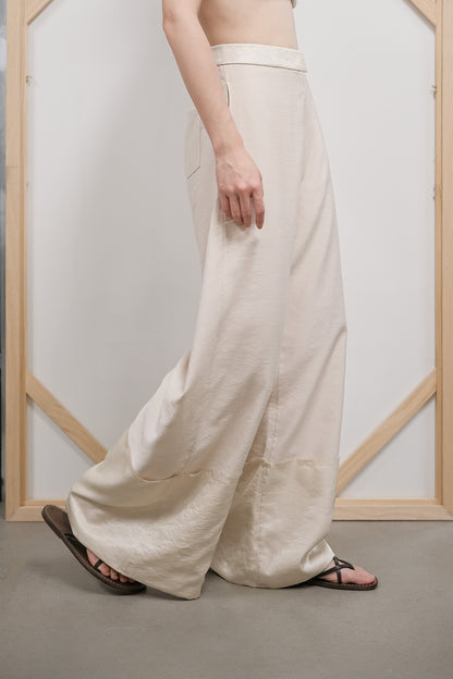 Quésia Beige Frayed Edge Trousers