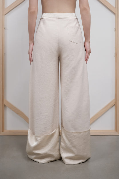 Quésia Beige Frayed Edge Trousers