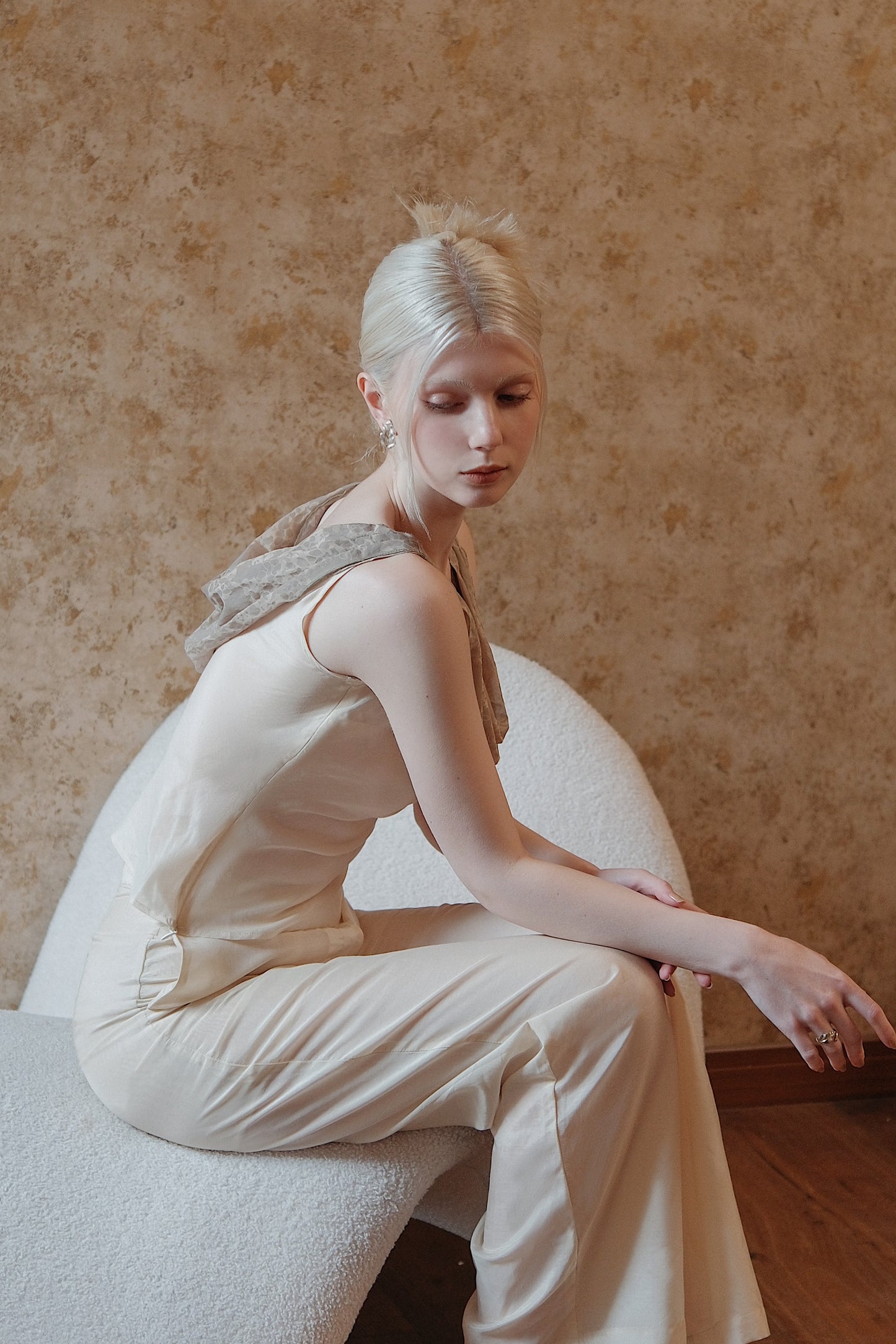 The Nadia Draped-Neck Silk Top