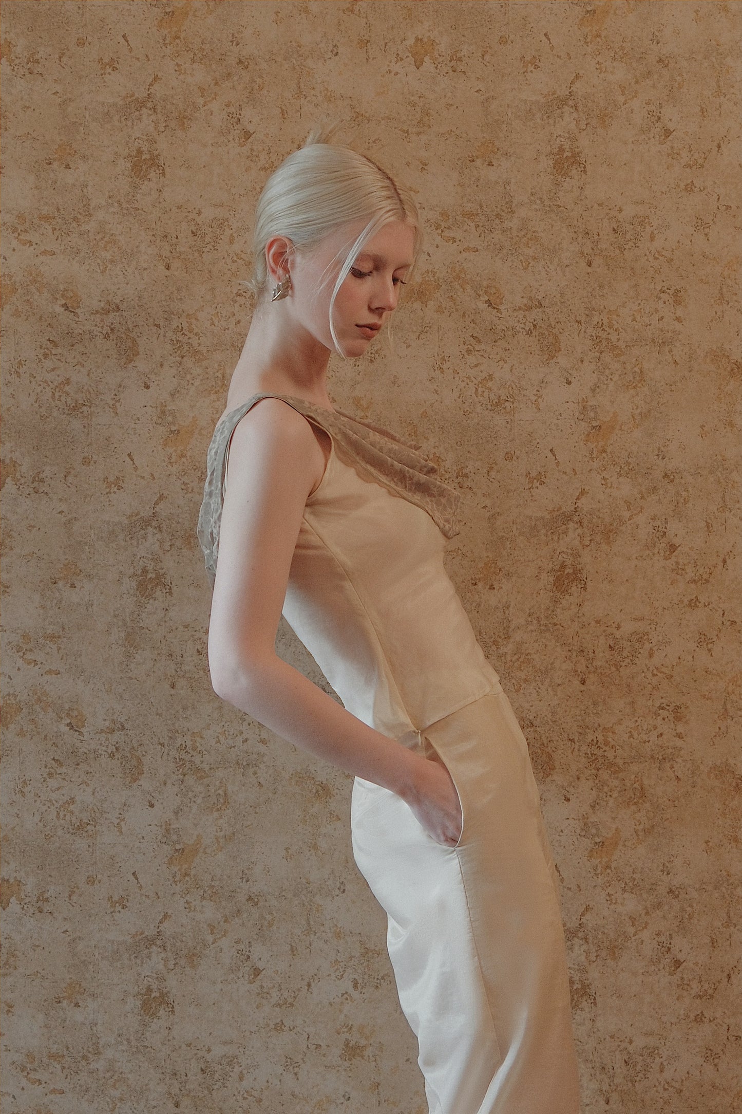 The Nadia Draped-Neck Silk Top