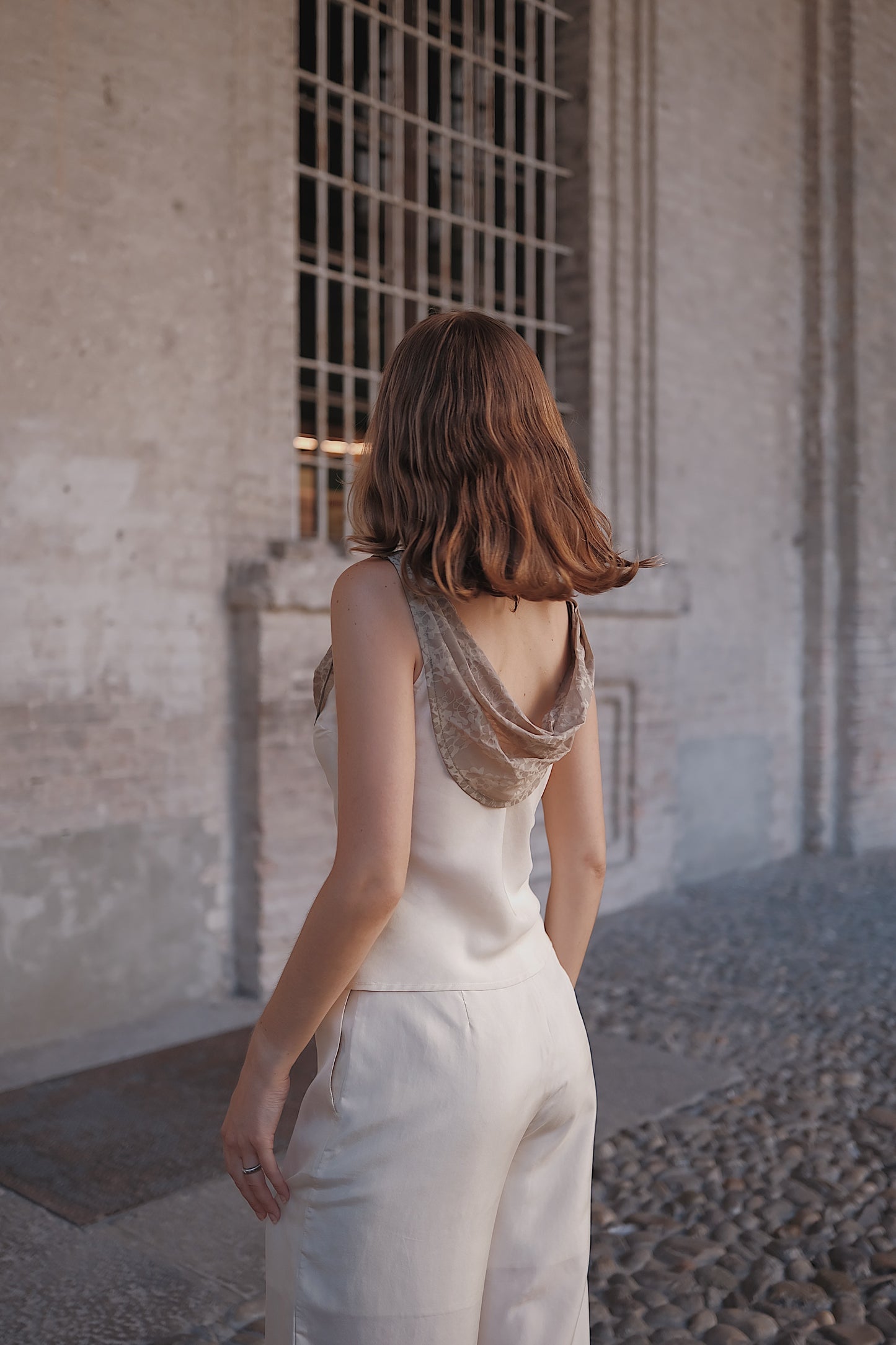 The Nadia Draped-Neck Silk Top