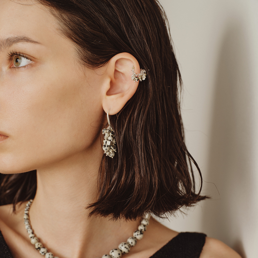 Dalmatian Stone Ear Stud