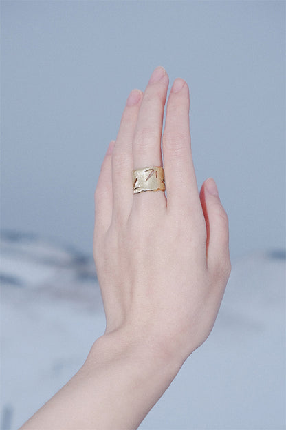 The Gold Bamboo Leaf Ring